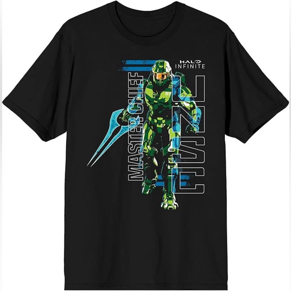 Halo Infinite Master Chief Video Game T Shirt New Black Adult